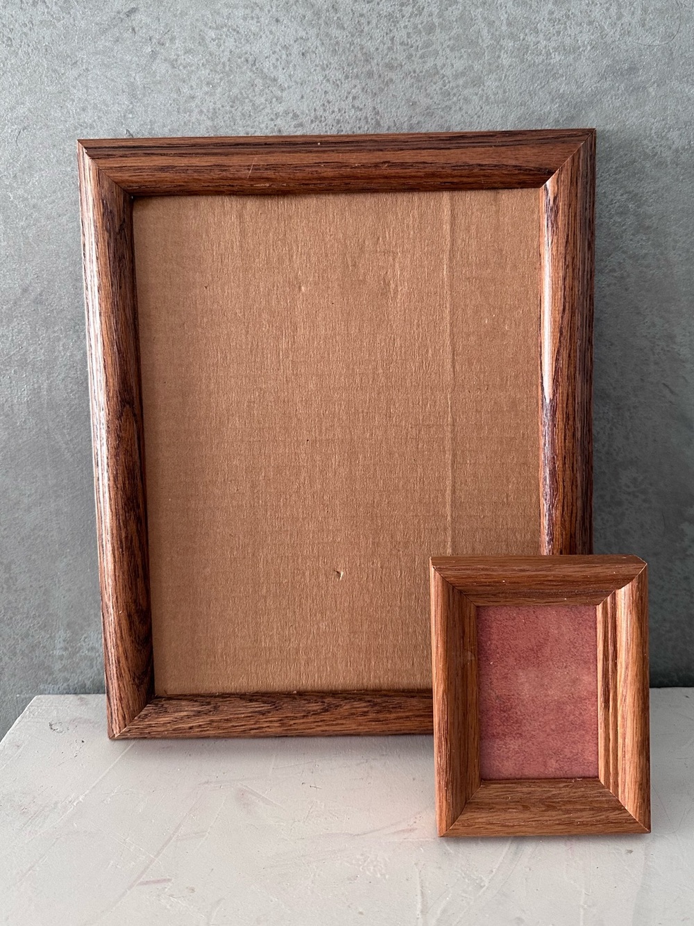 2 Vintage SOLID Wood Frame FREE STANDING 2.5X3.5 8x10